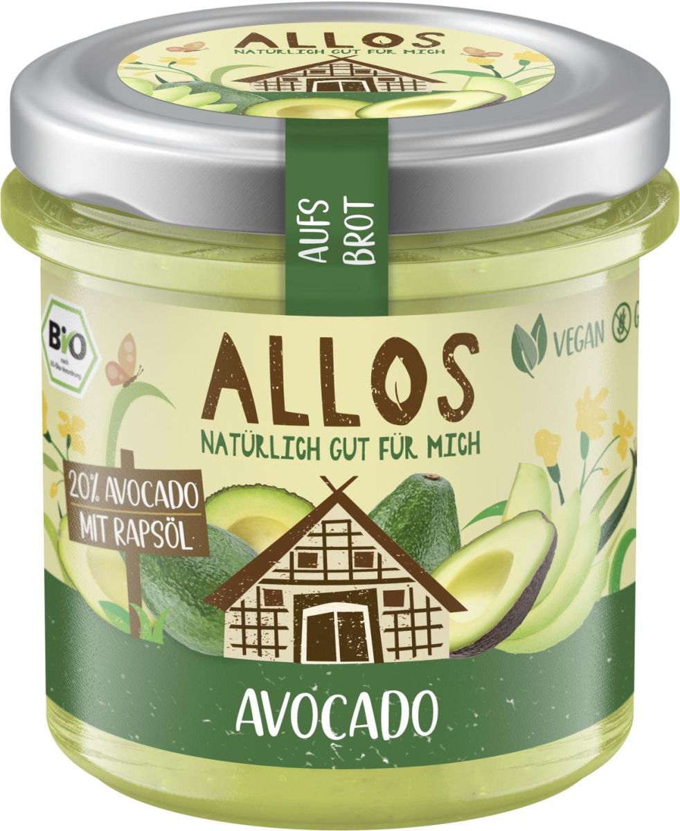 Allos Aufs Brot Avocado, 140 gr Glas