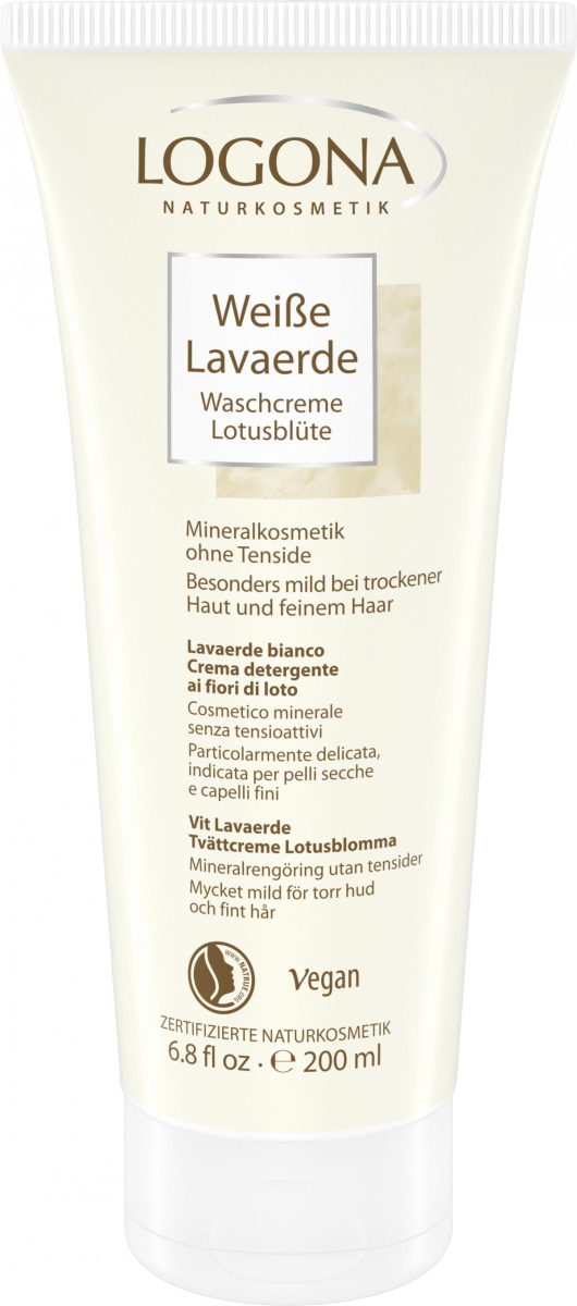 Logona Weiße Lavaerde Waschcreme Lotus,  200 ml Tu