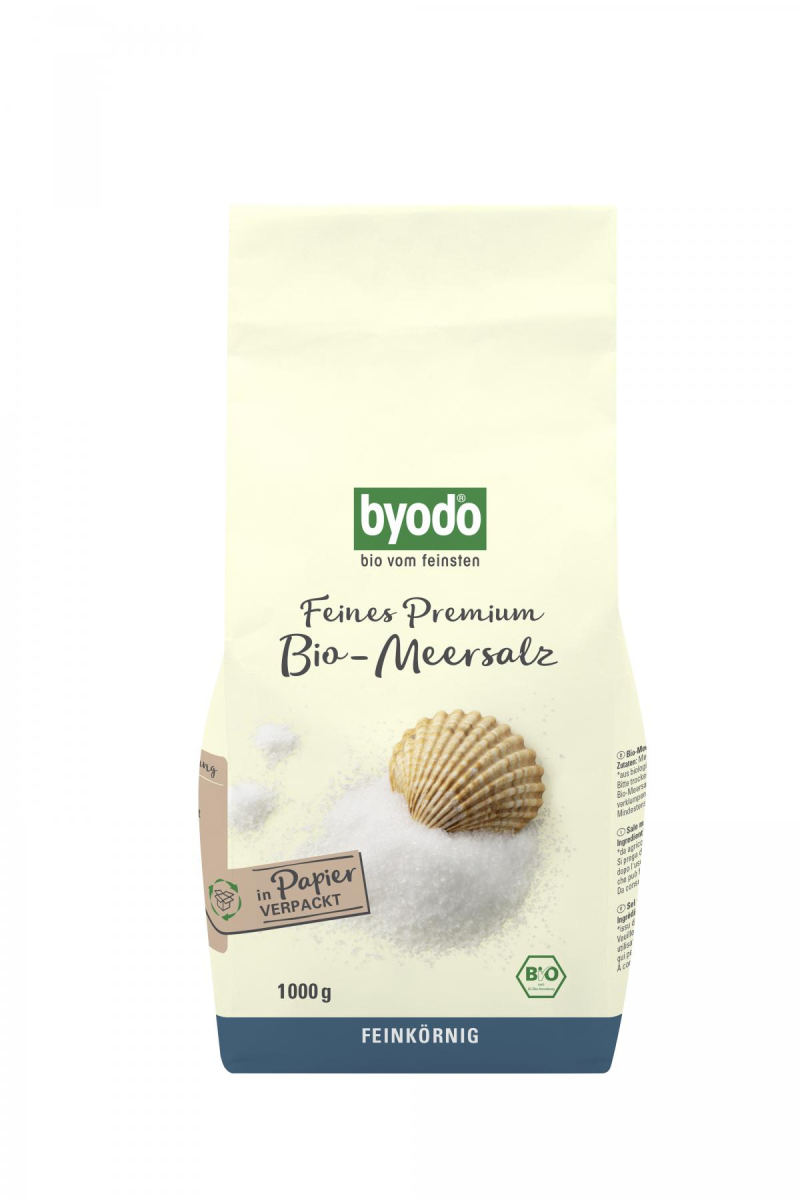byodo Atlantik Meersalz fein, unjodiert, 1 kg Pack