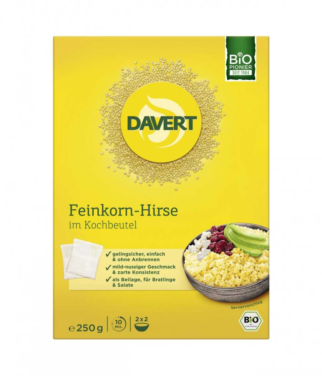 Davert Feinkorn-Hirse im Kochbeutel, 250 gr Packun