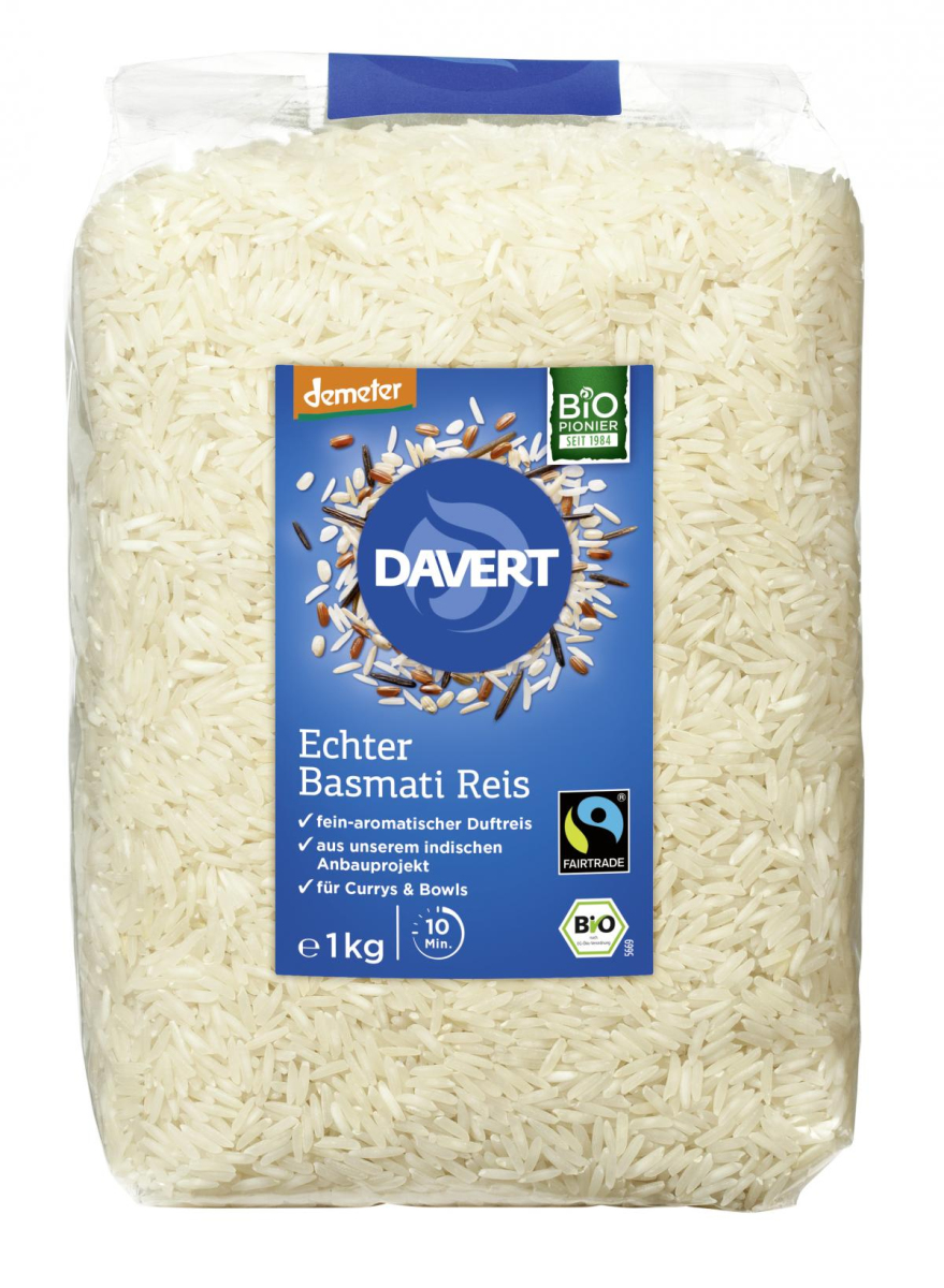 Davert Echter Basmati Reis, 1 kg Packung