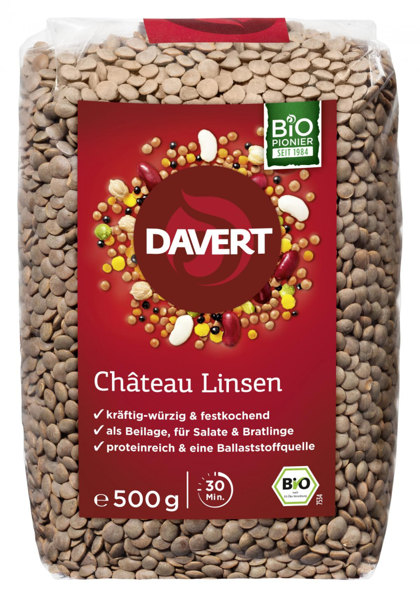 Davert Linsen Château, 500 gr Packung