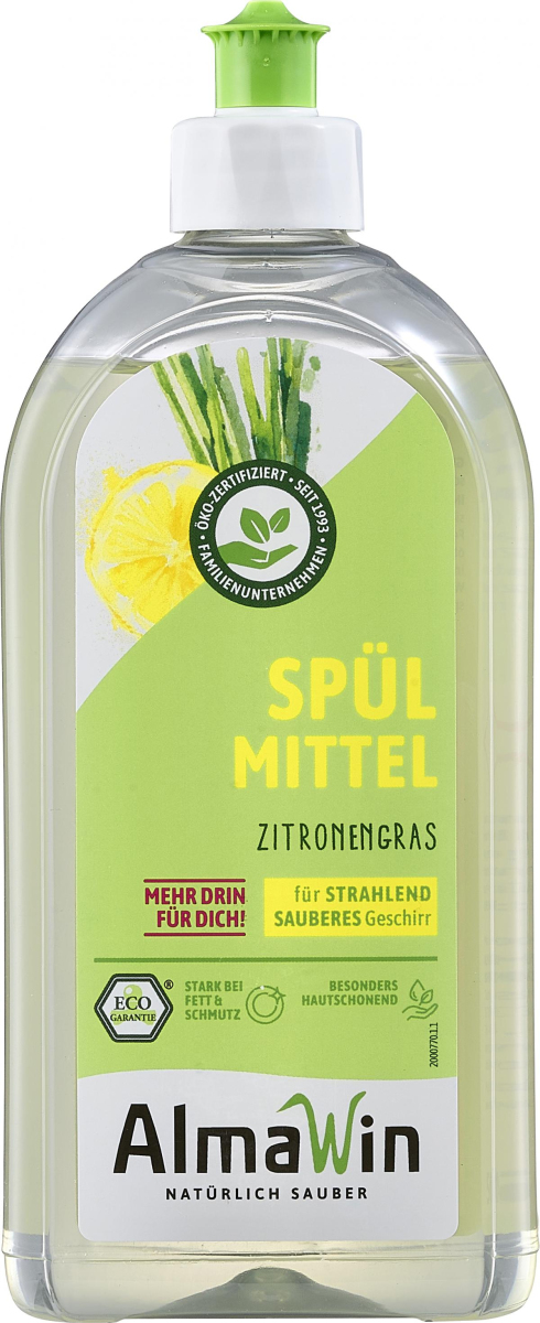 Alma Win Spülmittel Zitronengras, 0,5 ltr Flasche