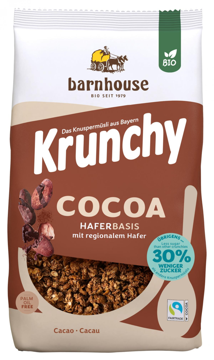 Barnhouse Krunchy Cocoa weniger Zucker, 500 g Pack