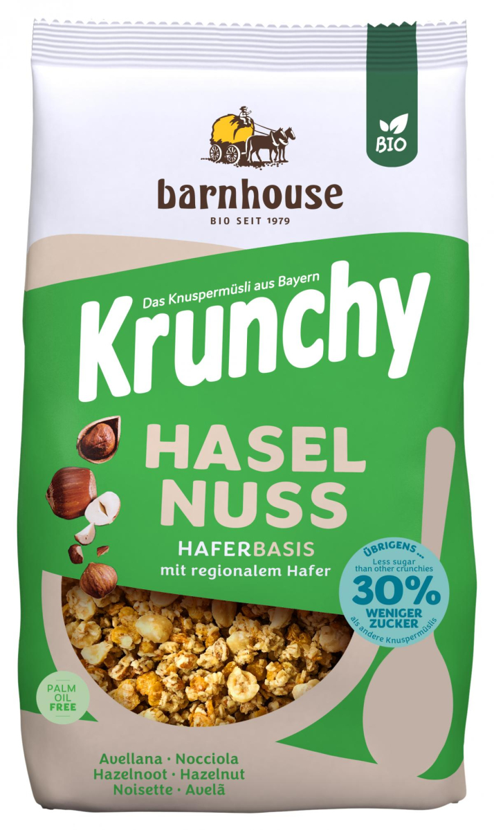 Barnhouse Krunchy Haselnuss weniger Zucker, 500g P