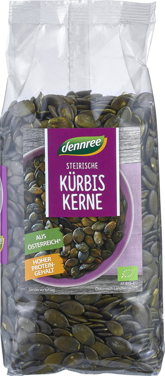 dennree Kürbiskerne, 500 gr Packung