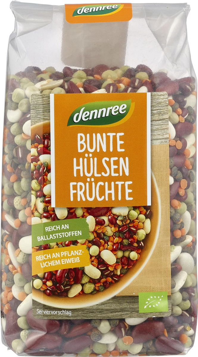 dennree Bunte Hülsenfrüchte, 500 gr Packung