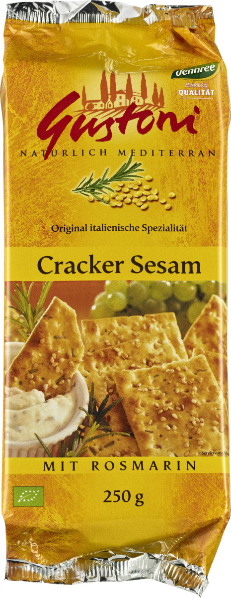 Gustoni Cracker Sesam, mit Rosmarin, 250 gr Packun