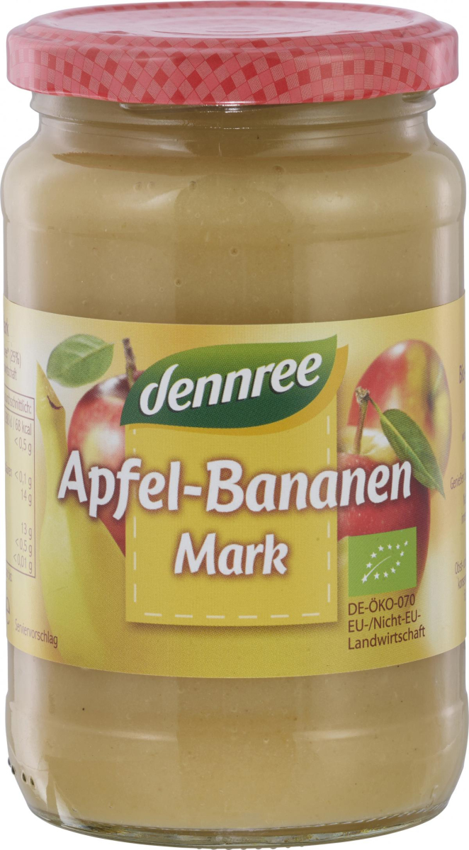 dennree Apfel-Bananenmark, 360 gr Glas