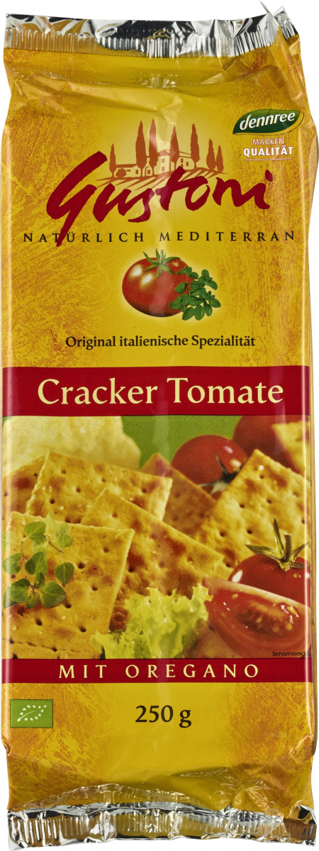 Gustoni Cracker Tomate, mit Oregano, 250 gr Packun