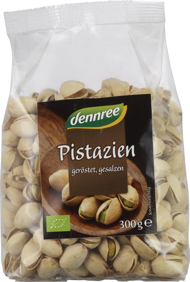 dennree Pistazien mit Schale, geröstet & gesalzen,
