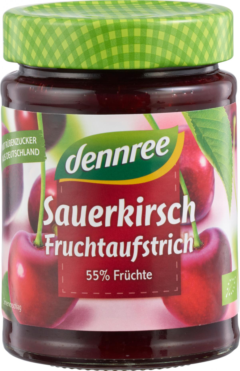 dennree Fruchtaufstrich Sauerkirsche, 340 gr Glas