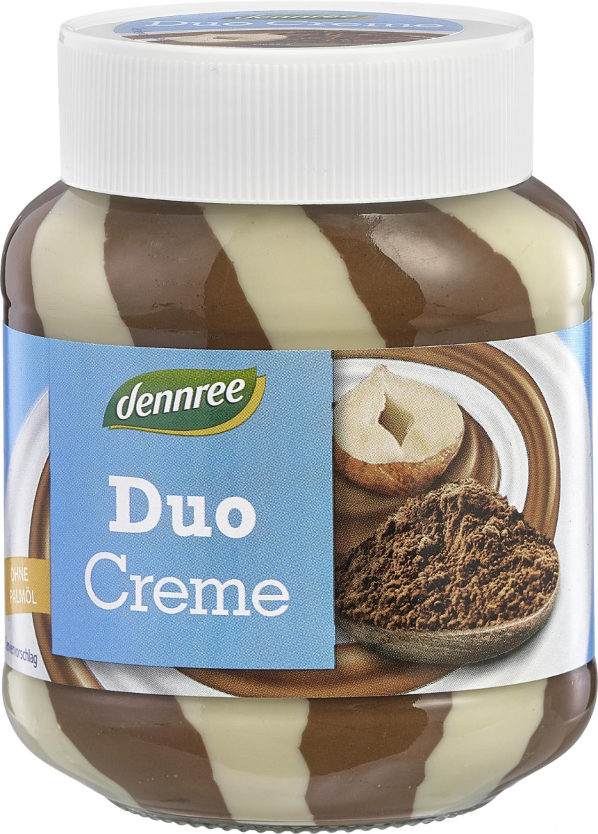 dennree Milch- & Nuss-Nougat-Duo-Creme, 400 gr Gla