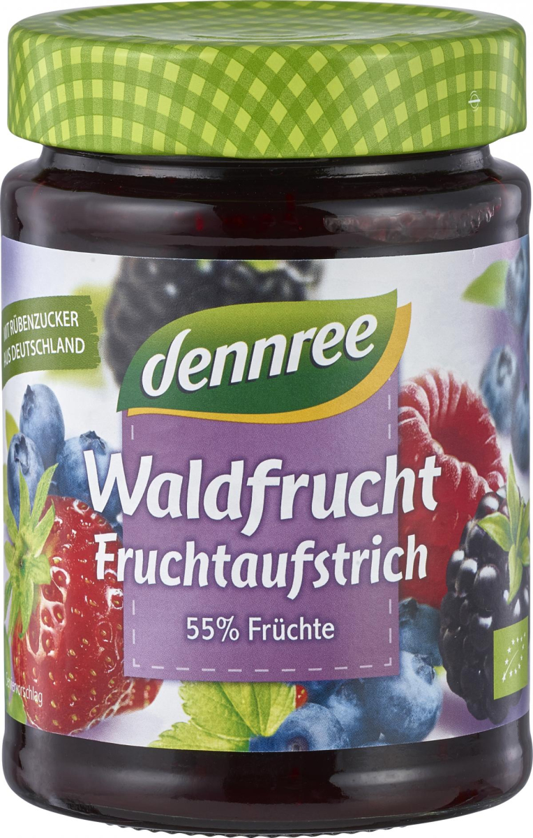 dennree Fruchtaufstrich Waldfrucht, 340 gr Glas -