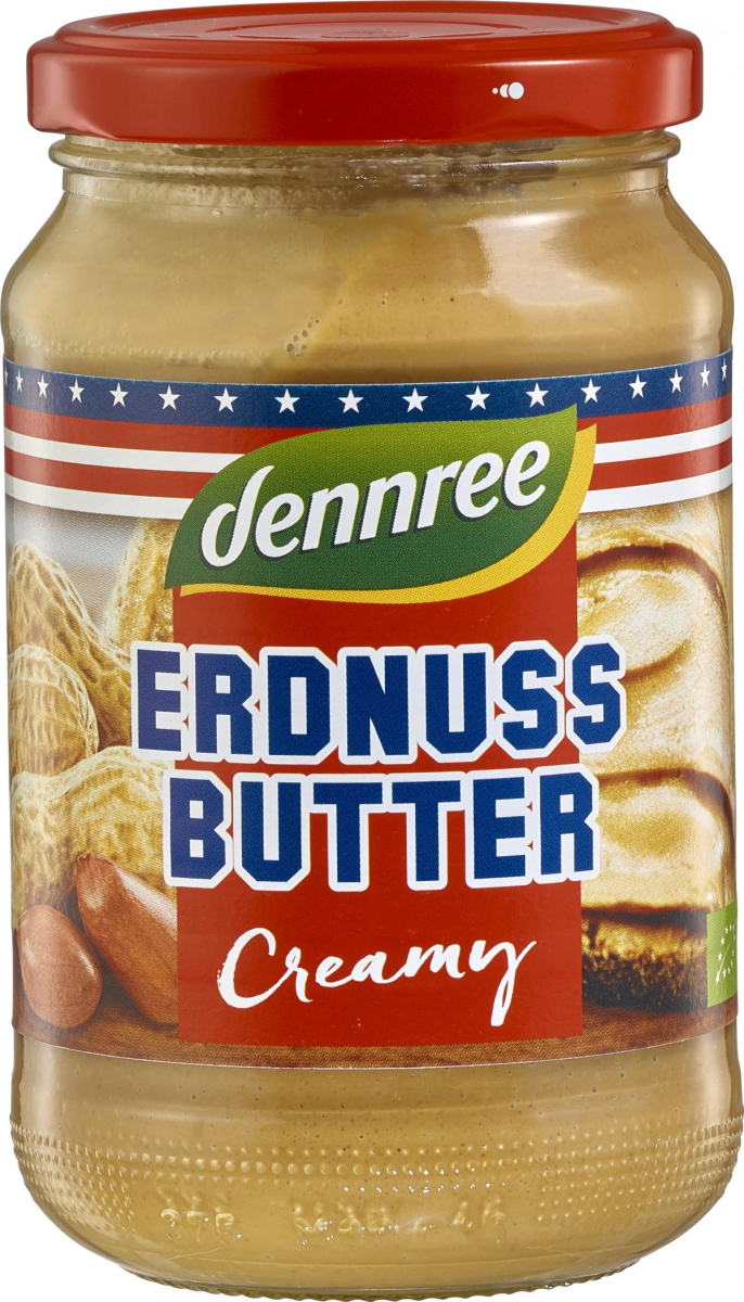 dennree Erdnussbutter Creamy, 350 gr Glas