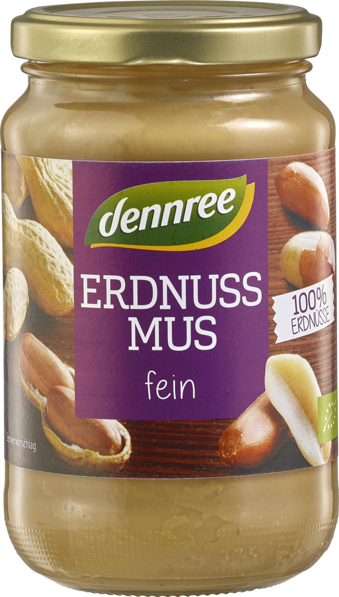 dennree Erdnussmus, 350 gr Glas