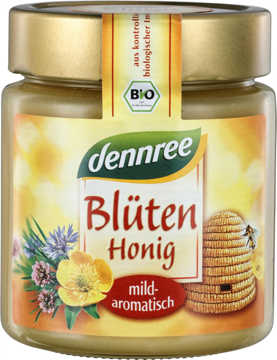 dennree Blütenhonig, Rumänien/Mexiko, 500 gr Glas