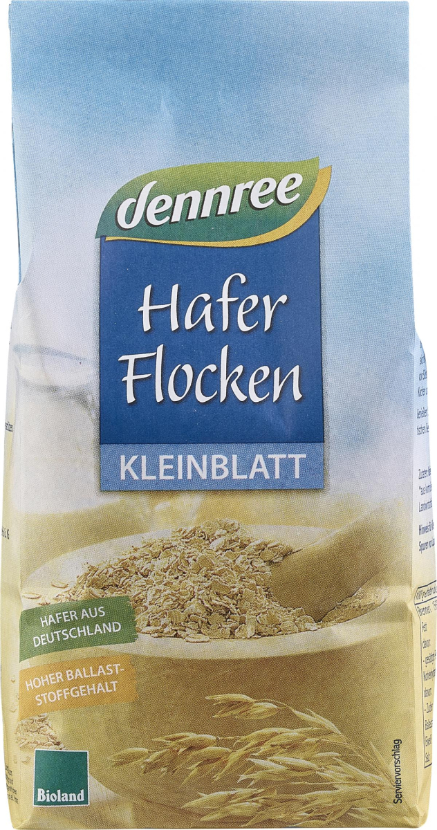 dennree Haferflocken Kleinblatt, 500 gr Packung