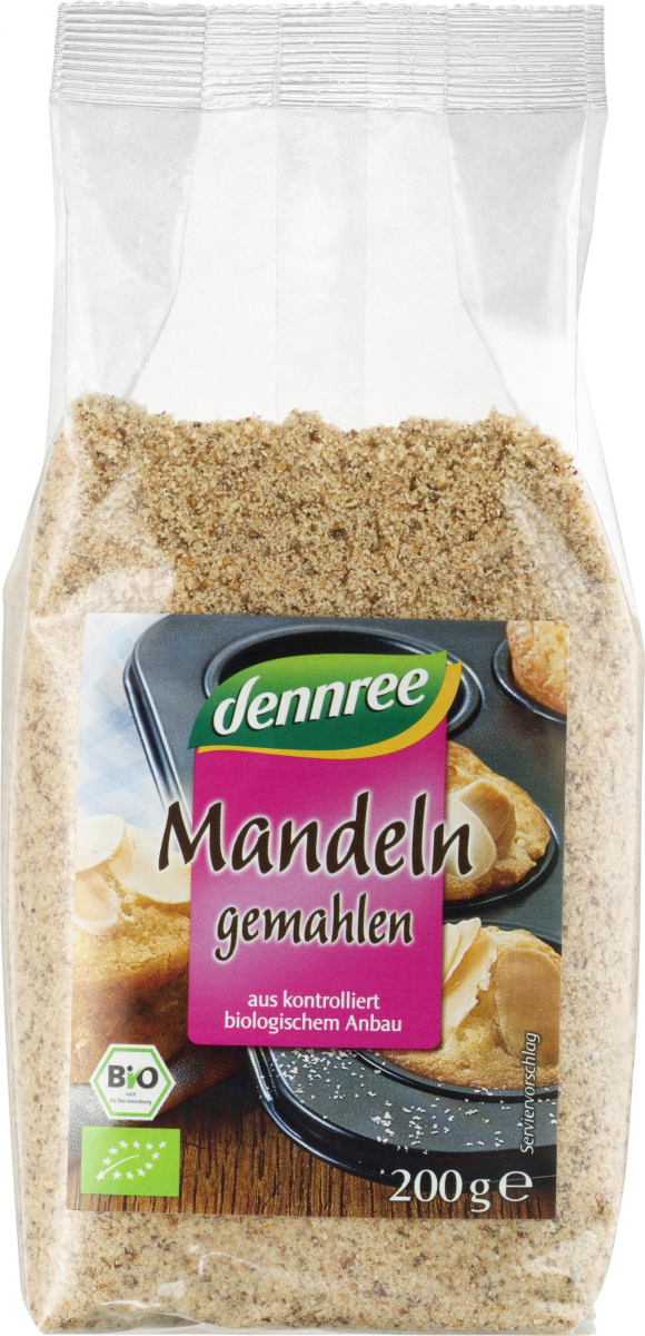 dennree Mandeln blanchiert, gemahlen, ungeröstet,