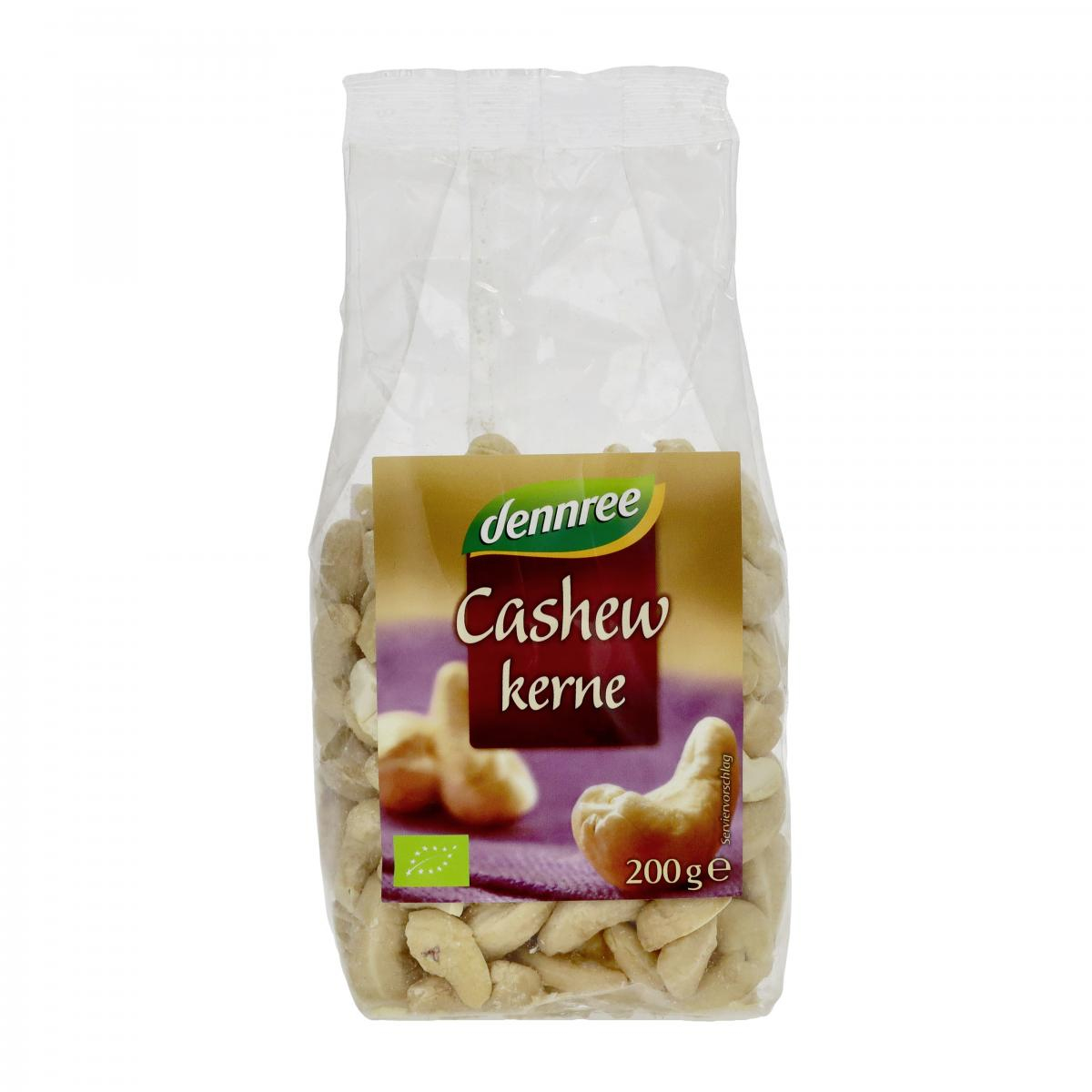 dennree Cashewkerne, ganz, 200 gr Packung