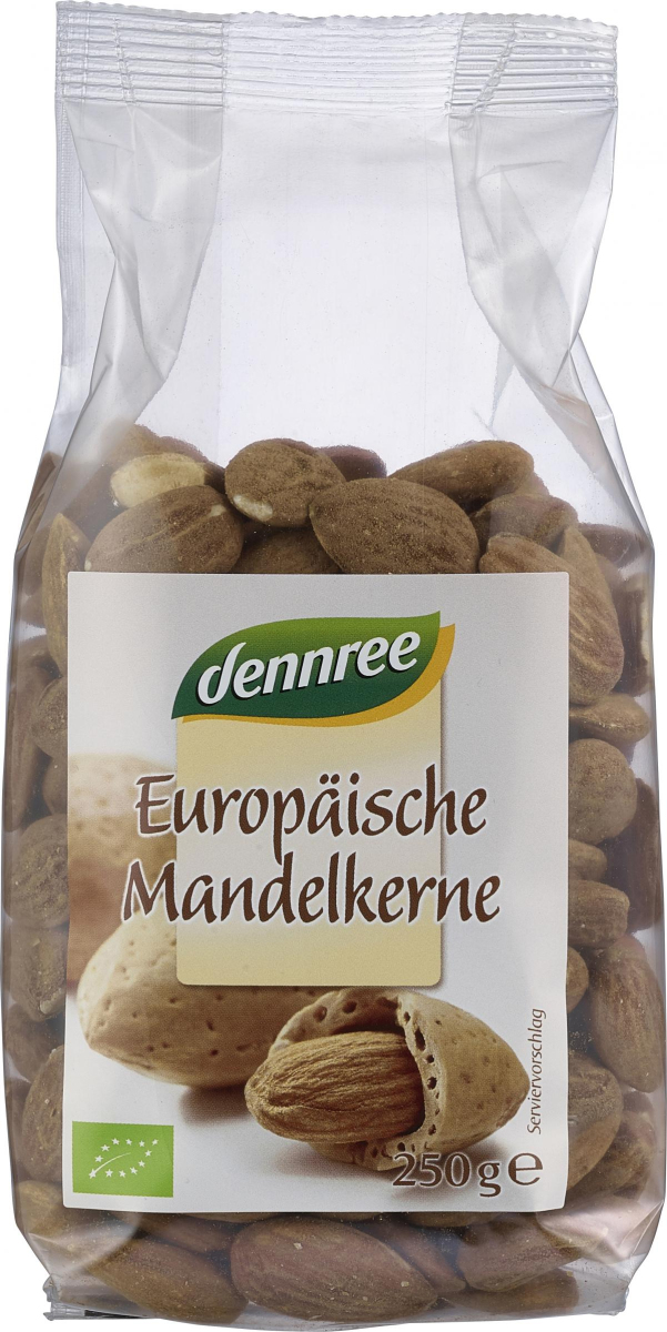 dennree Europäische Mandelkerne, ungeschält, 250 g