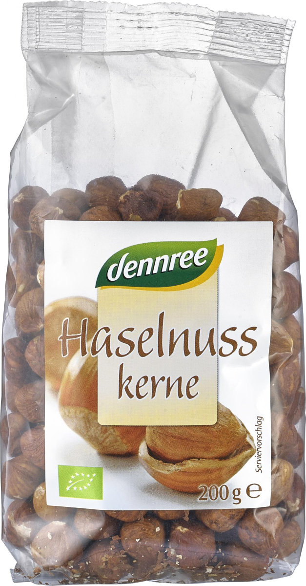 dennree Haselnusskerne, ganz, 200 gr Packung