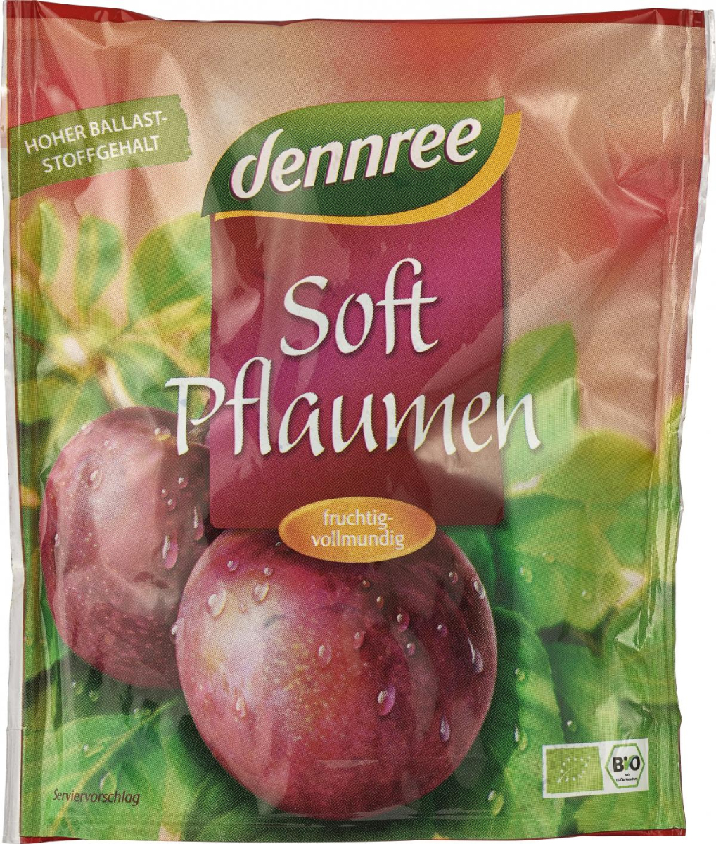 dennree Soft-Pflaumen, entsteint, 200 gr Packung