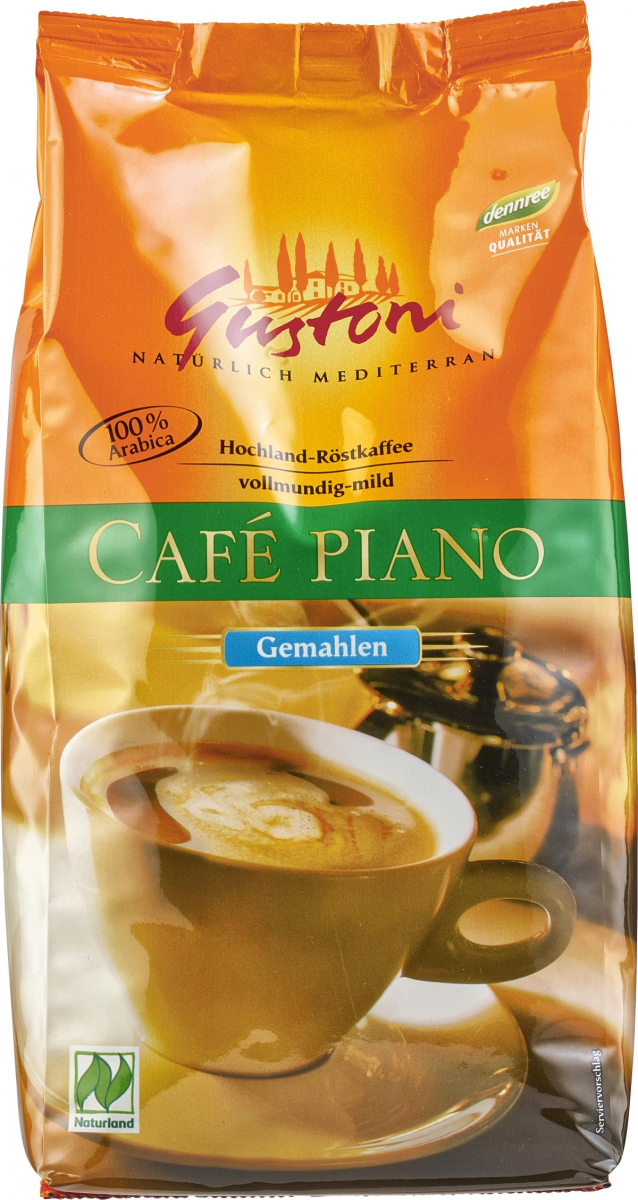 Gustoni Café Piano, natürlich-mild, gemahlen, 500