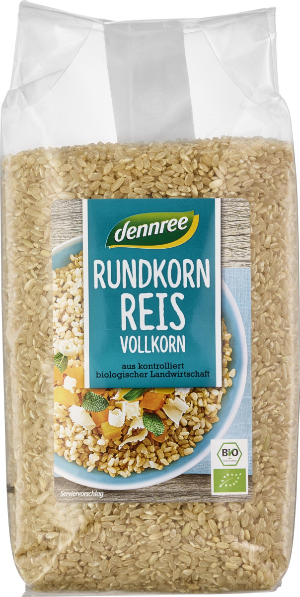dennree Rundkornreis Vollkorn, Italien, 1 kg Packu