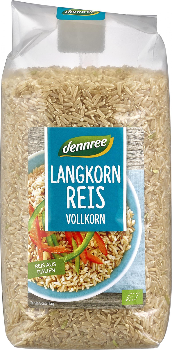 dennree Langkornreis Vollkorn, Pakistan, 1 kg Pack