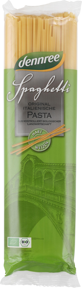 dennree Hartweizen-Spaghetti, 500 gr Packung -hell