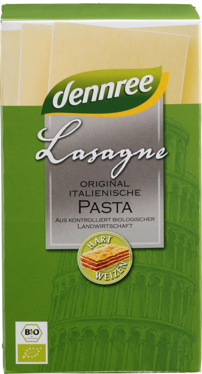 dennree Hartweizen-Lasagne, 250 gr Packung -hell-
