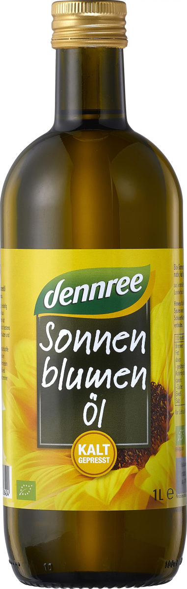 dennree Sonnenblumenöl nativ, 1 ltr Flasche