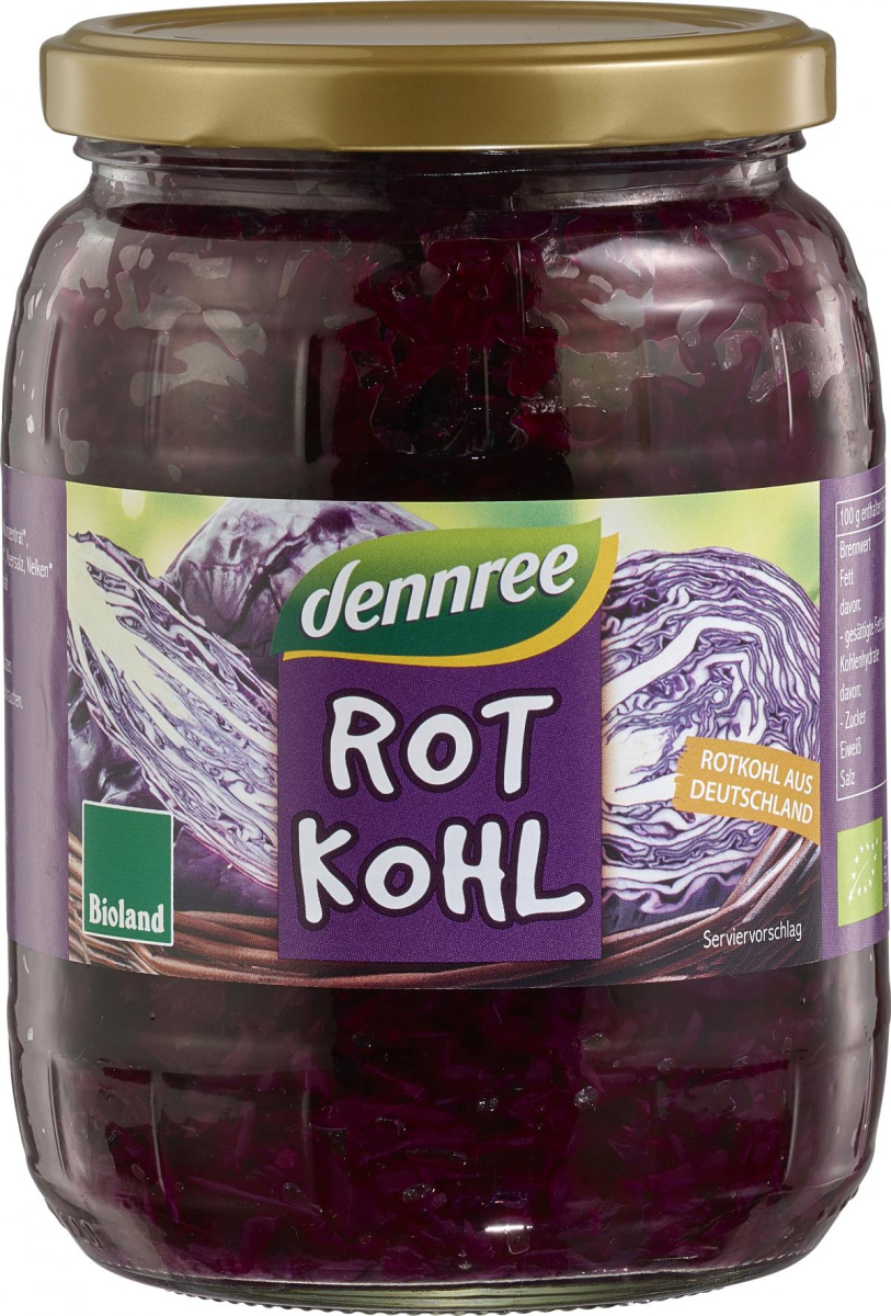 dennree Rotkohl, 680 gr Glas (650 gr)