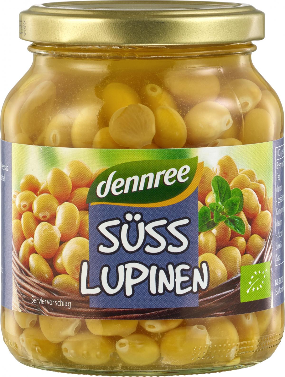dennree Süßlupinen, 340 gr Glas (190 gr)