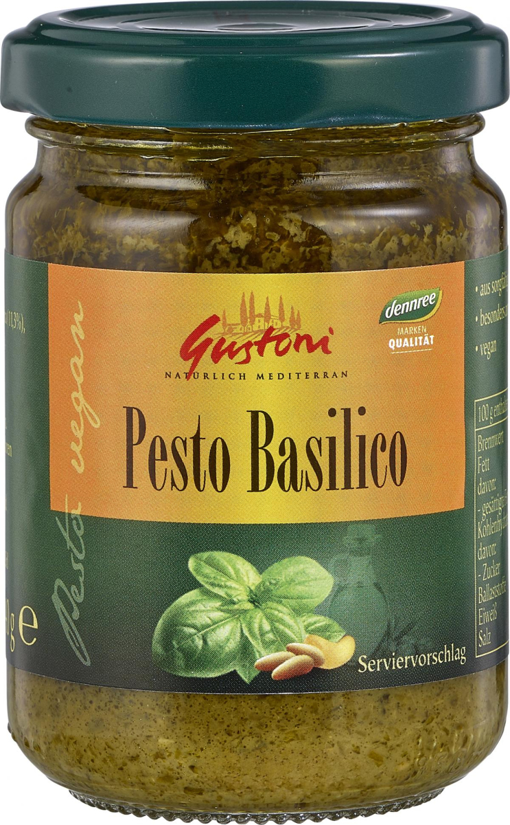 Gustoni Pesto Basilico, 140 g Glas