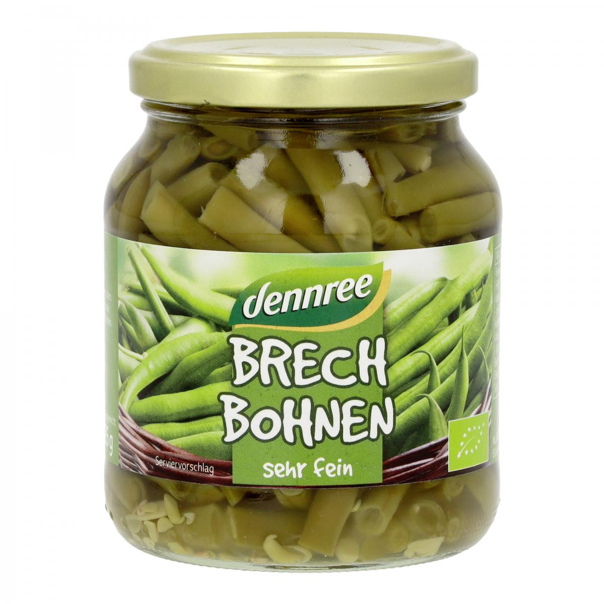 dennree Brechbohnen, 340 g Glas