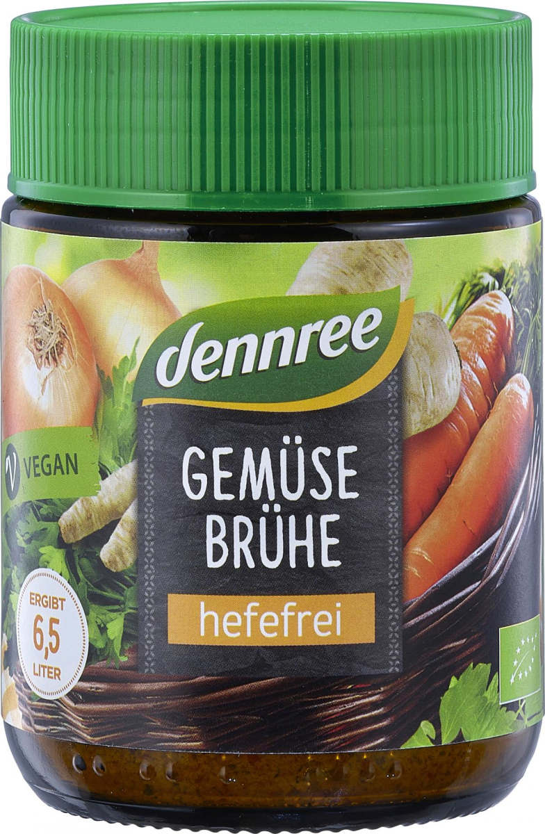 dennree Gemüsebrühe, 130 gr Glas für 6,5 ltr -hefe