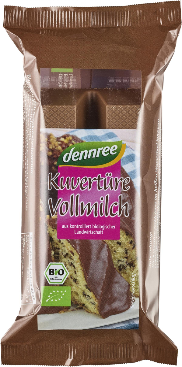 dennree Kuvertüre Vollmilch, 150 gr Packung