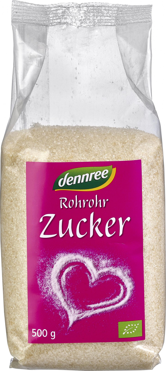 dennree Rohrohrzucker, 500 gr Packung