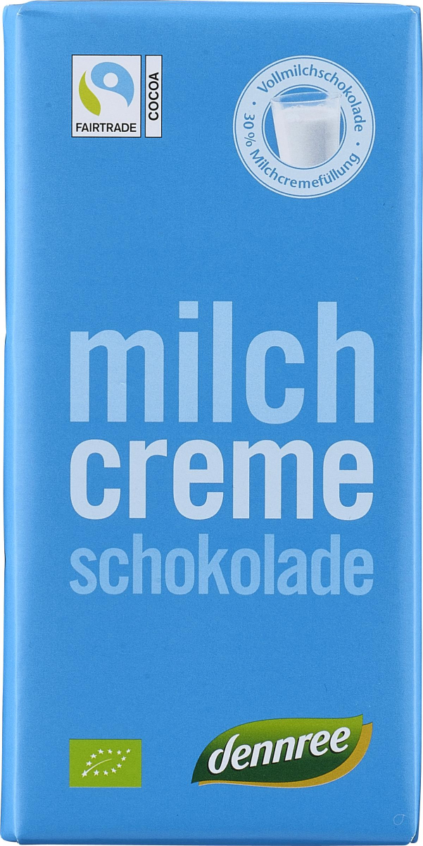 dennree Vollmilchschokolade mit Milchcremefüllung,