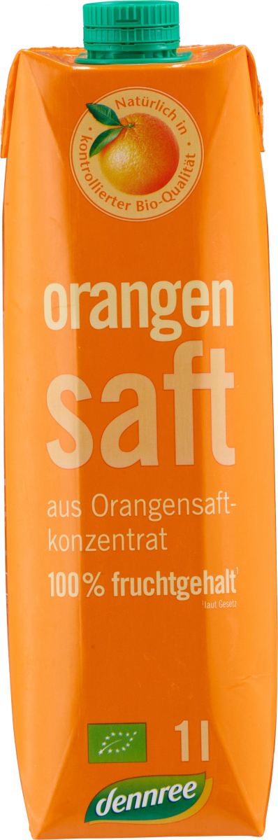 dennree Orangensaft aus Konzentrat, 1 Liter