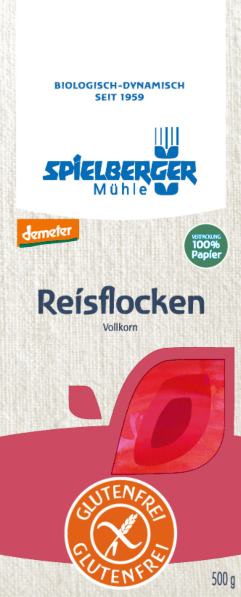 Spielberger Reisflocken, demeter, 500 gr Packung