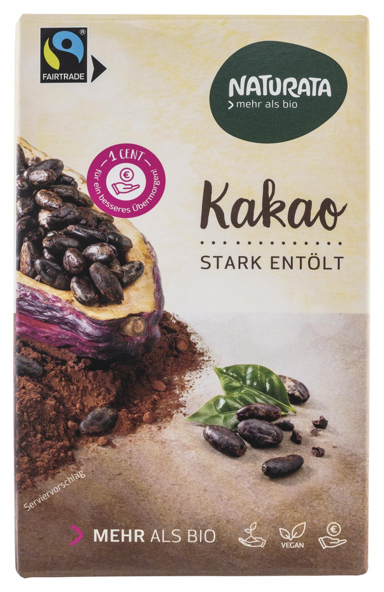 Naturata Kakaopulver, stark entölt,125 gr Packung