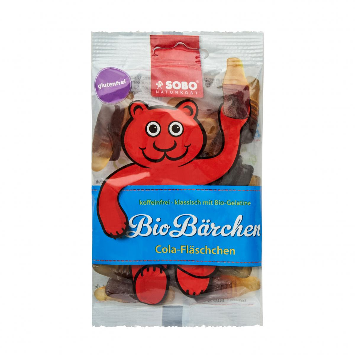 Sobo BioBärchen Cola-Fläschchen, 100 gr Packung -m