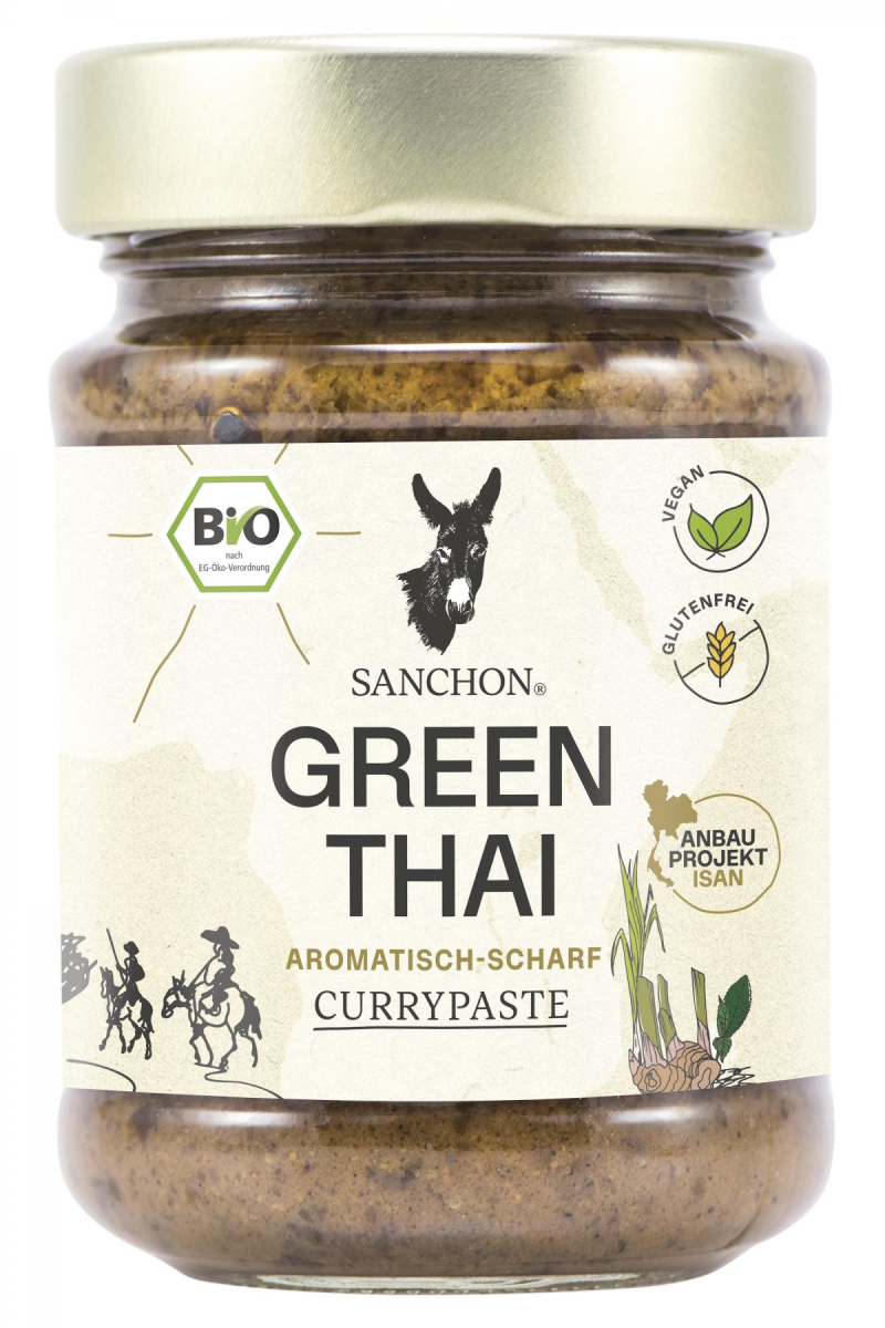 Sanchon Green Thai Curry Paste mild, 190 gr Glas