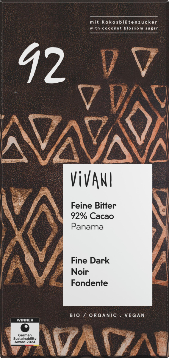 Vivani Feine Bitter 92%, 80 gr Stück