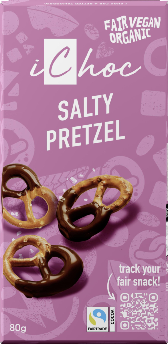 iChoc Salty Pretzel, 80 gr Stück Ichoc