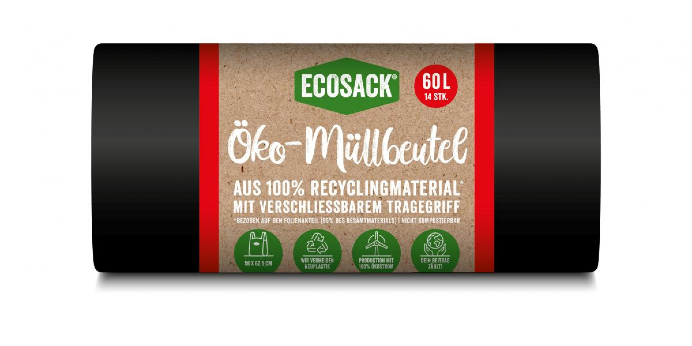 ECOSACK Öko-Müllbeutel 60L, 14 St Rolle