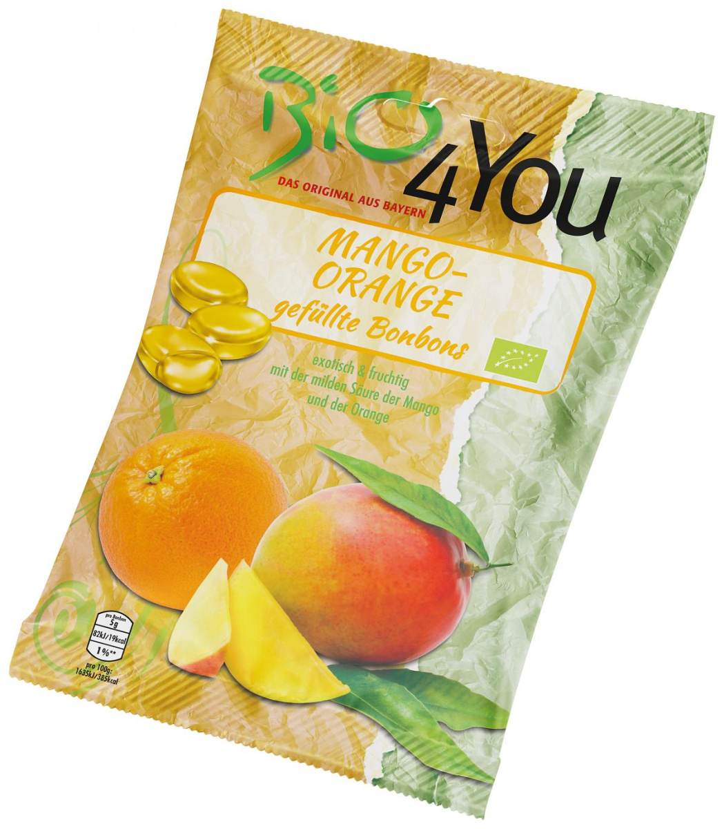 Bio4you Mango-Orange Bonbons, 75 gr Packung